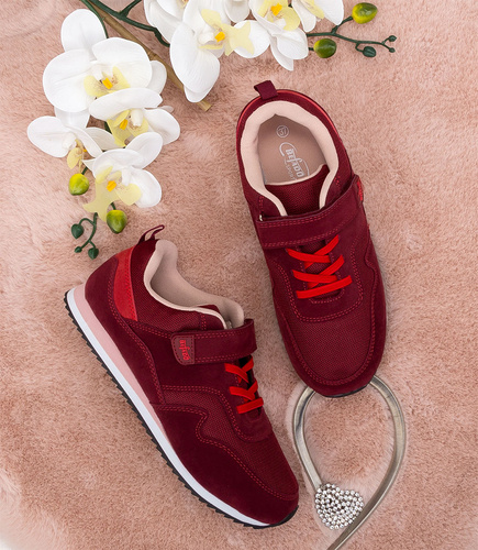 Buty sportowe dziecięce Befado 516Q216 Bordowe