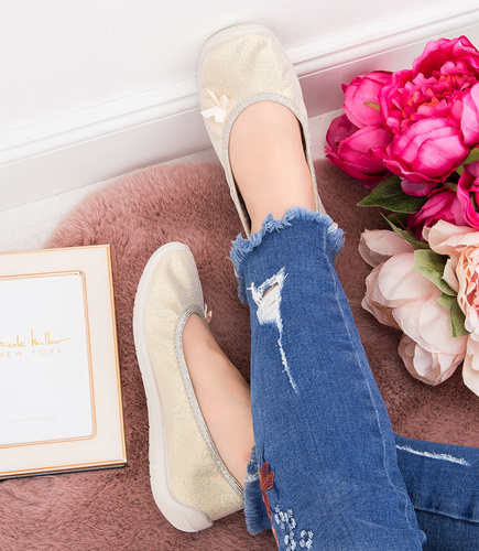 Balerinki dziecięce Befado 980Y103 Złote