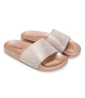 Klapki damskie z cyrkoniami Bello Star S66 Beżowe