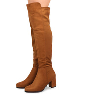 Kozaki damskie Foreverfolie LH71 Brązowe