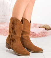 Kowbojki damskie Ideal Shoes TX-1877 Brązowe