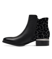 Botki damskie Super Mode 7477 Czarno-Srebrne