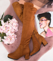 Kozaki damskie Foreverfolie LH71 Brązowe