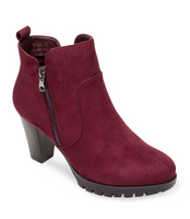 Botki damskie Laura Mode Y-030 Bordowe
