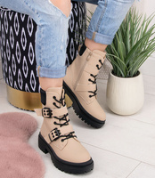 Botki damskie Sixth Sens JW132 Beżowe