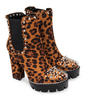 Botki damskie N/M 18803-1 Panterka