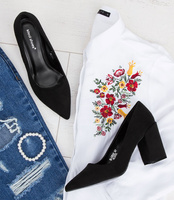 Czółenka damskie Ideal Shoes D-1232 Czarne