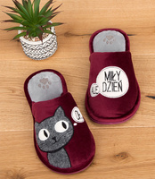 Kapcie damskie Natural Style NS-267 Bordowe