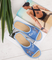 Kapcie damskie Natural Style NS-052 Niebieskie