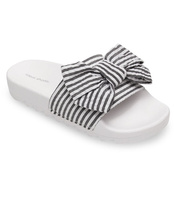 Klapki damskie Ideal Shoes T-9159 Biało-Czarne