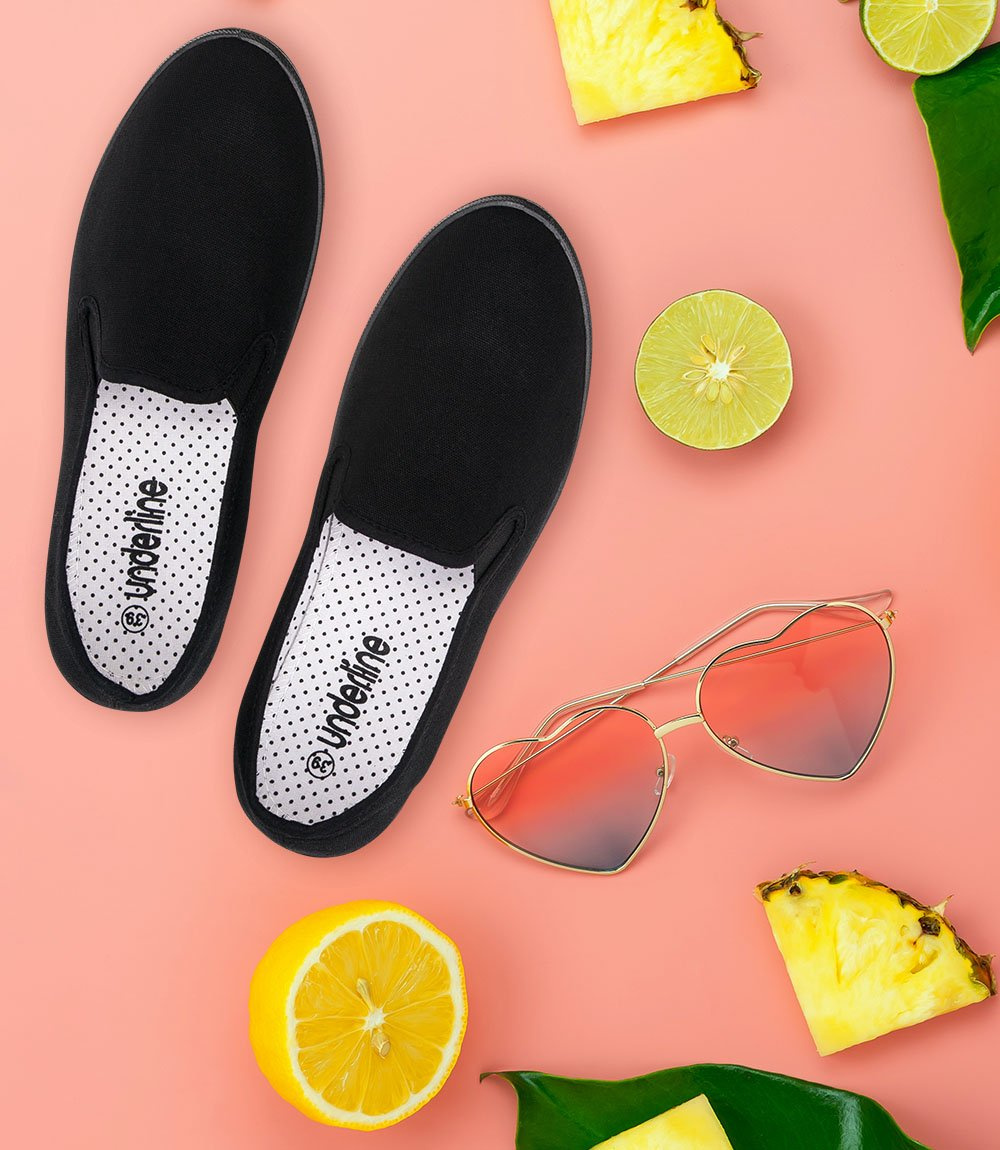 Tenisówki damskie Underline T-3-1101 Czarno / Czarne