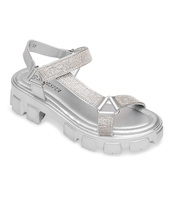Sandałki damskie Shoesita K-8053 Srebrne