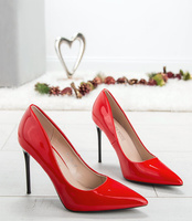 Czółenka damskie Laura Mode QL-132 Czerwone