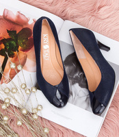 Czółenka damskie Krystad Fulvia Granatowe