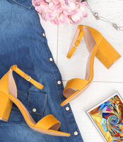 Sandałki damskie Laura Mode QL-81 Żółte