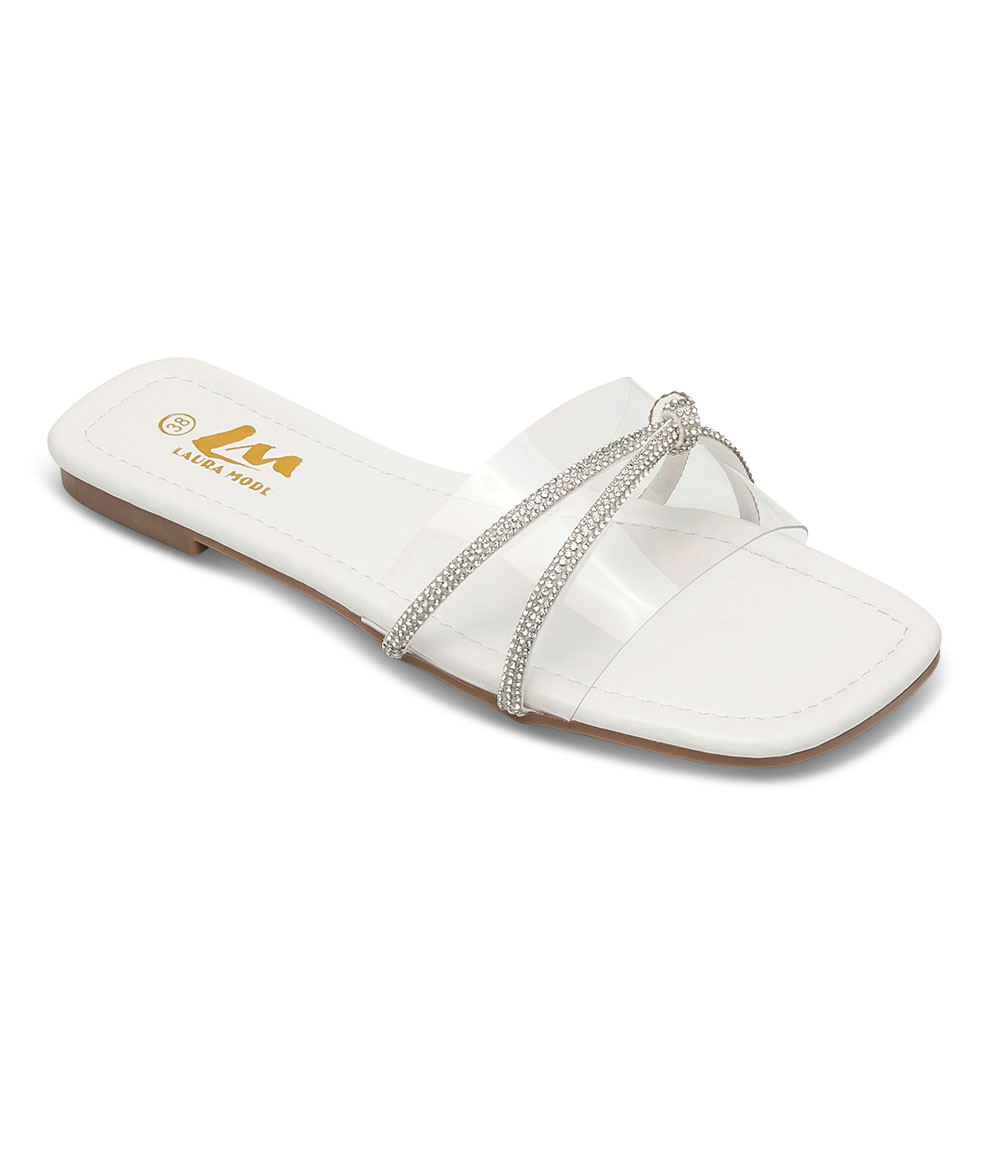 Klapki damskie Laura Mode QL-235 Białe