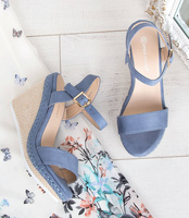 Sandałki damskie Ideal Shoes U-6292 Niebieskie