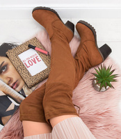 Kozaki damskie Sixth Sens F162 Brązowe