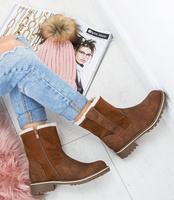 Botki damskie Sixth Sens C608 Brązowe