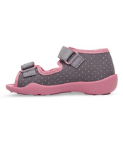 Sandałki dziecięce Befado 242P082 Szaro-Różowe