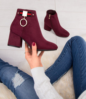 Botki damskie Bello Star B8816-1 Bordowe