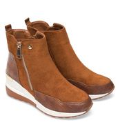 Botki damskie Foreverfolie F5721 Brązowe