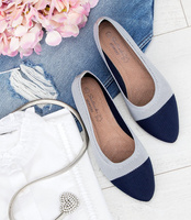 Balerinki damskie Skotnicki P-3-0565 Szaro-Granatowe