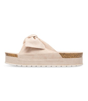 Klapki damskie z kokardą Pinkai W004 Beżowe