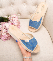 Kapcie damskie Natural Style NS-116 Niebieskie