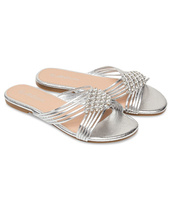 Klapki damskie Abloom SY827 Srebrne