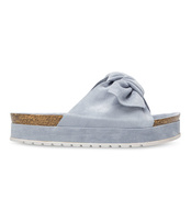 Klapki damskie z kokardą Pinkai W004 Niebieskie