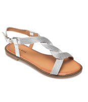 Sandałki damskie Laura Mode WL046 Srebrne