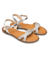 Sandałki damskie Laura Mode F-21 Srebrne