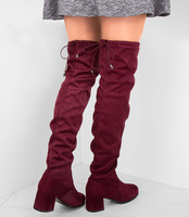 Kozaki damskie Laura Mode Y-022 Bordowe