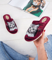 Kapcie damskie Natural Style NS-128 Bordowe