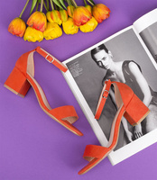 Sandałki damskie Laura Mode QL-158 Pomarańczowe