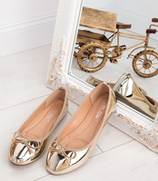 Balerinki damskie Abloom 9988-139 Złote