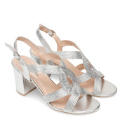 Sandałki damskie Laura Mode QL-118 Srebrne