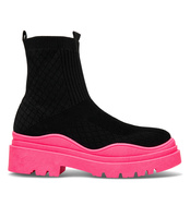 Buty sportowe N/M 88-56 Czarno-Fuksjowe