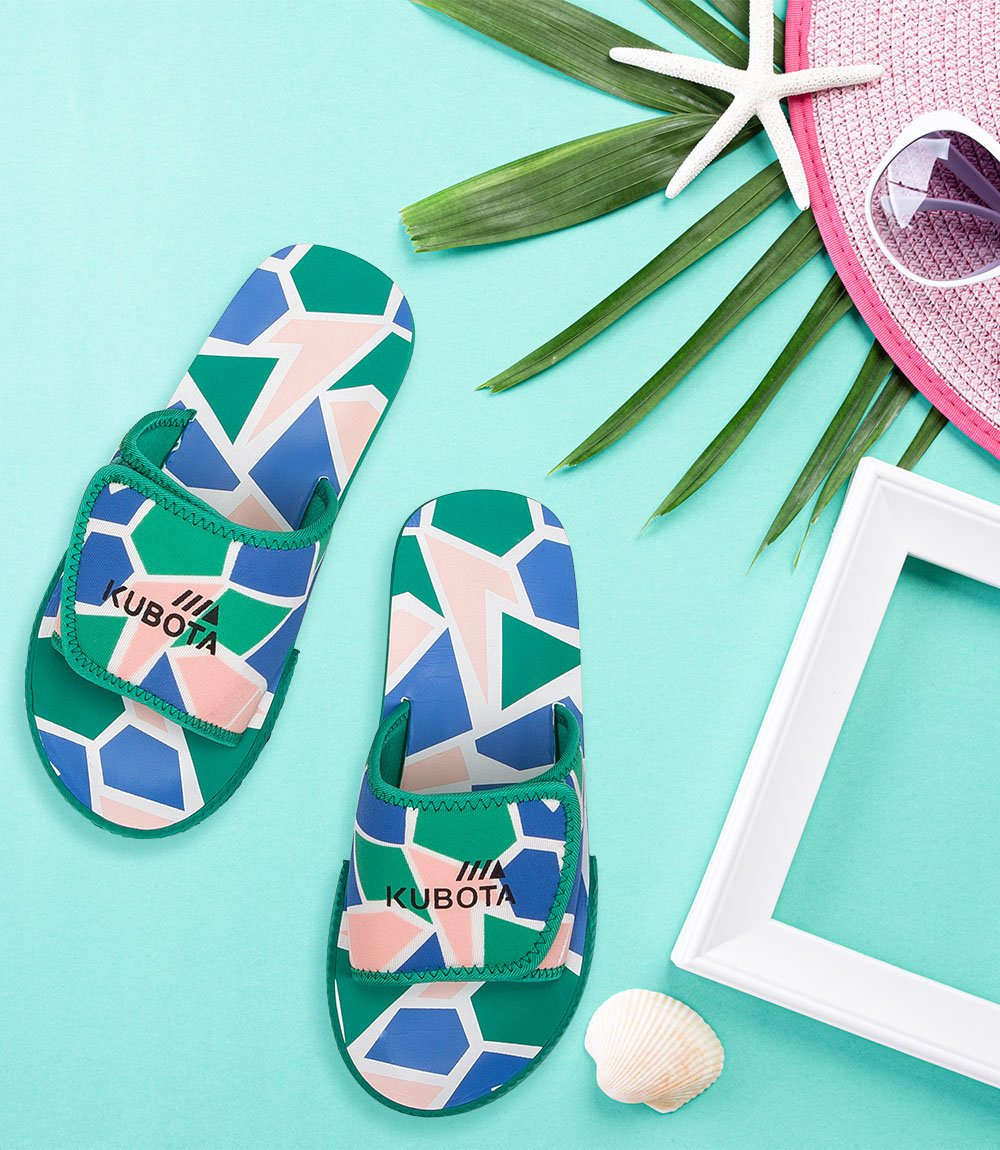 Klapki damskie Kubota Rzep 2.0 Zielone 90s