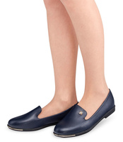 Balerinki damskie Miss Laura W-133 Granatowe