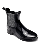 Kalosze damskie N/M Czarno - Srebrne