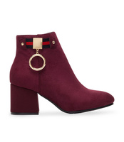 Botki damskie Bello Star B8816-1 Bordowe