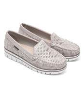 Mokasyny damskie Skotnicki P-3-0503 Srebrne