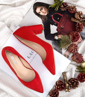 Czółenka damskie Abloom A120 Czerwone