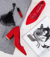 Czółenka damskie Ideal Shoes D-1232 Czerwone