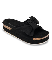 Klapki damskie z kokardą Pinkai W004 Czarne