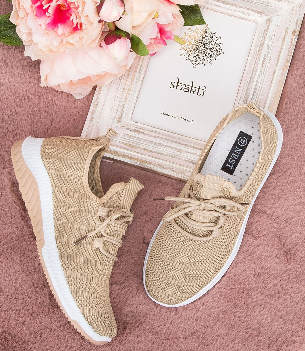 Buty sportowe damskie Nest AD-3-0570 Beżowe