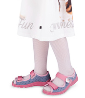 Sandałki dziecięce Befado 969X093 Szaro-Różowe