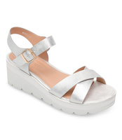 Sandałki damskie Shoesita 6295 Srebrne